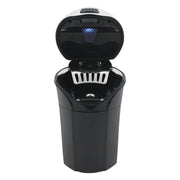 N12B Car Creative Ashtray Solar Power With Light And Cover Car Supplies (Silver)