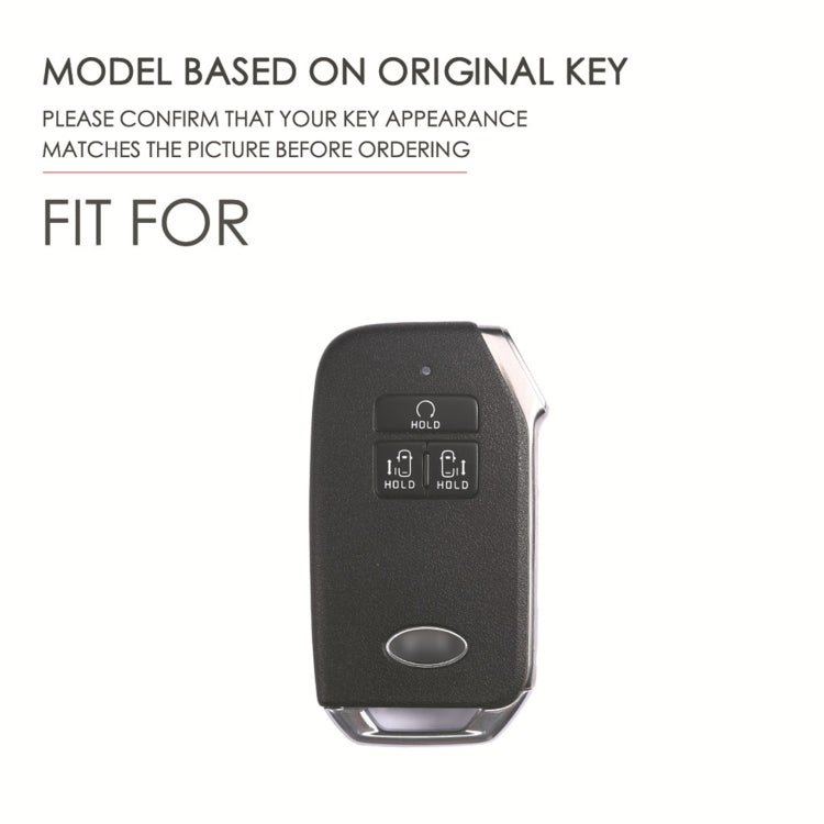 For KIA Carnival EX / SX Hallmo Car Cowhide Leather Key Protective Cover Key Case(Brown)