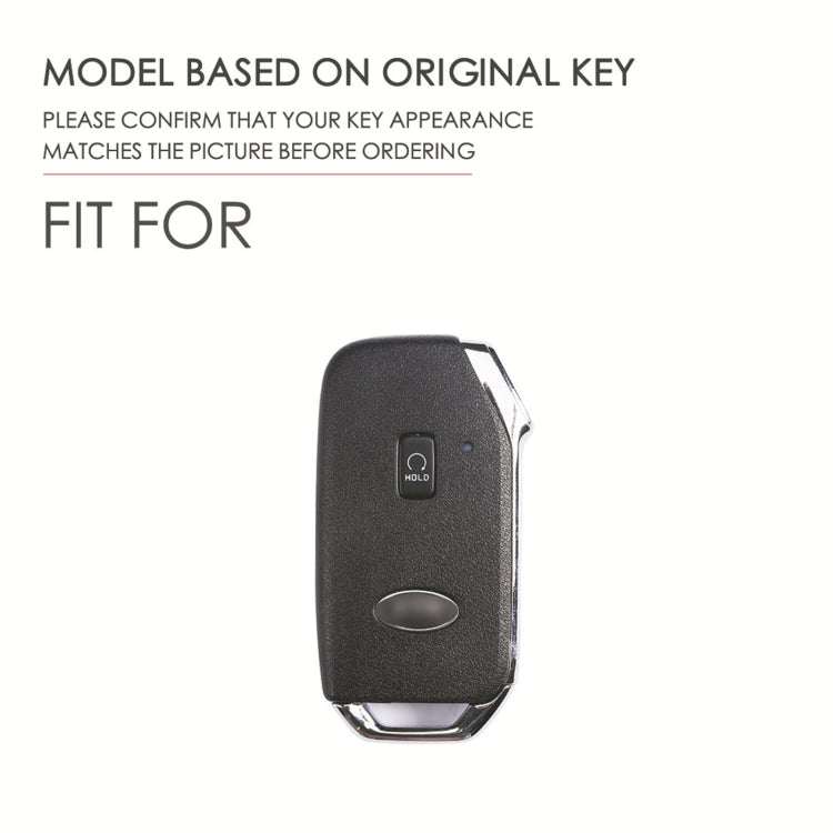 For Kia Sorento Hallmo Car Cowhide Leather Key Protective Cover Key Case(Blue)