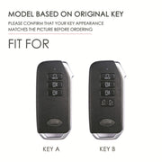 For Kia 3-button Hallmo Car Cowhide Leather Key Protective Cover Key Case(Black)