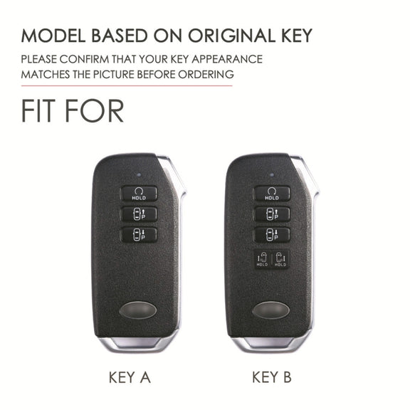 For Kia 3-button Hallmo Car Cowhide Leather Key Protective Cover Key Case(Black)