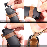For Kia 3-button Hallmo Car Cowhide Leather Key Protective Cover Key Case(Black)