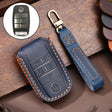 For Kia C134 6-button Hallmo Car Cowhide Leather Key Protective Cover Key Case(Blue) - Car Key Cases by Hallmo | Online Shopping South Africa | PMC TechLife | Buy Now Pay Later Mobicred
