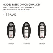 For Nissan 4-button Horn Hallmo Car Cowhide Leather Key Protective Cover Key Case(Brown)