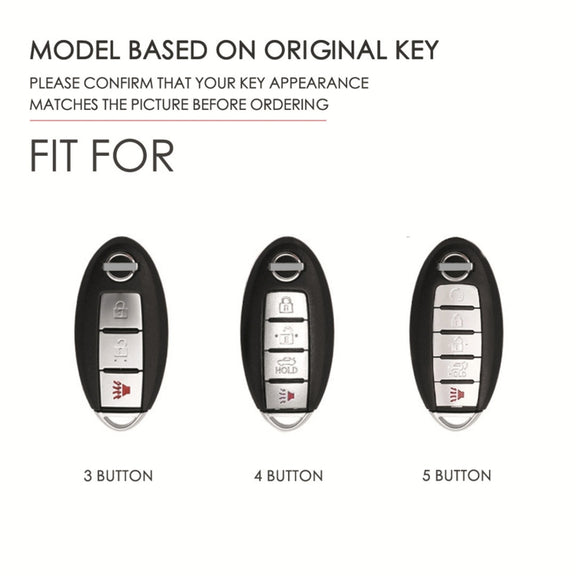 For Nissan 4-button Horn Hallmo Car Cowhide Leather Key Protective Cover Key Case(Brown)