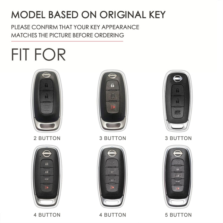 For Nissan Teana / Ariya 2-button Hallmo Car Cowhide Leather Key Protective Cover Key Case(Blue)