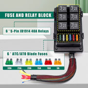 24V 5 Pin Car 6 Slots IP66 Water-resistant Relay Fuse Box with Cable