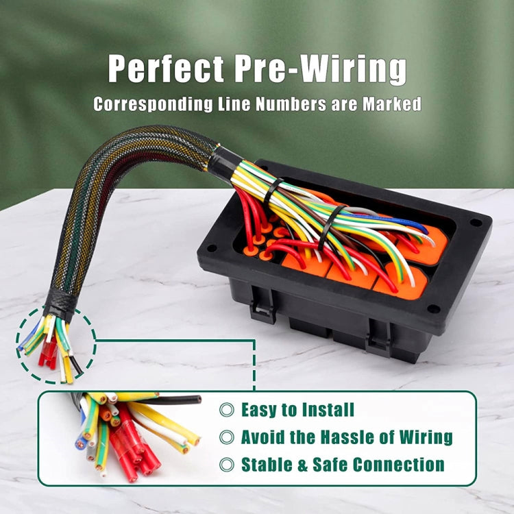 24V 5 Pin Car 6 Slots IP66 Water-resistant Relay Fuse Box with Cable