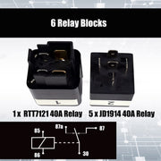 24V 5 Pin Car 6 Slots Water-resistant Relay Fuse Box with Cable
