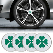 4 in 1 Car Four Leaf Clover Pattern Wheel Hub Decorative Sticker, Diameter: 5.8cm