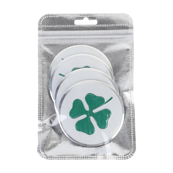 4 in 1 Car Four Leaf Clover Pattern Wheel Hub Decorative Sticker, Diameter: 5.8cm