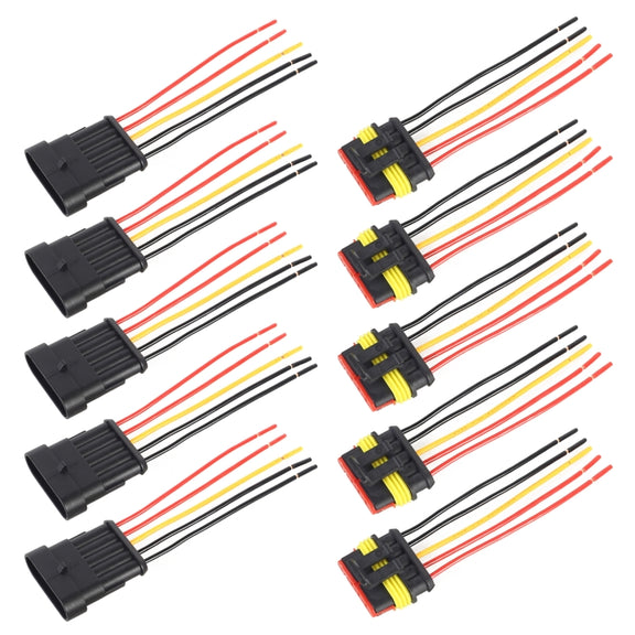 10pcs 5P Car Water-resistant Plug Car Connector Plug-In, Length���10cm