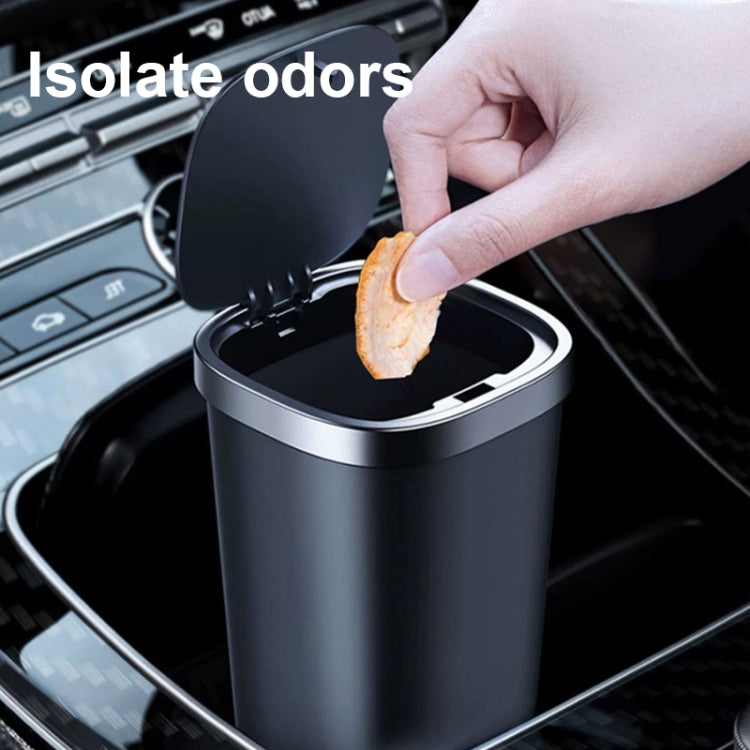 Car Center Armrest Storage Box Push-type Trash Can with Lid
