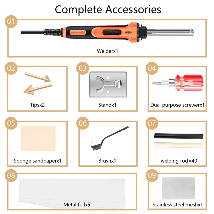 100W Electric Soldering Iron Plastic Welding Machine Car Bumper Repair Plier, US Plug (White)