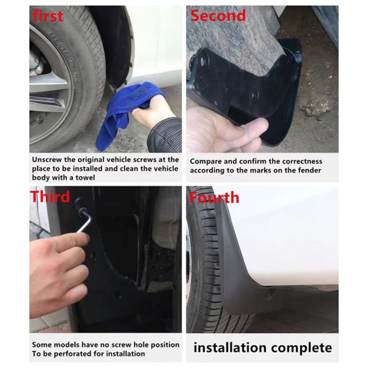 4pcs/set Car Auto Universal Soft Plastic Splash Flaps Mudguards Fender Guard
