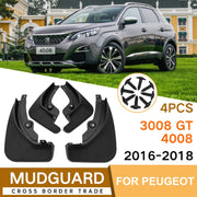 For Peugeot 4008 / 3008GT 2016-2021 4pcs/Set Car Auto Soft Plastic Splash Flaps Fender Guard