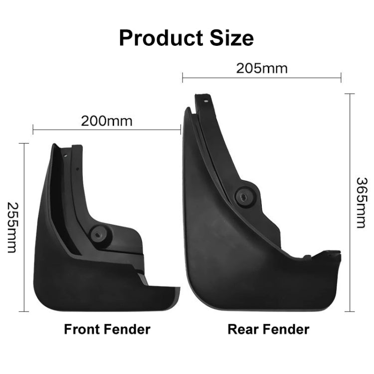 For Peugeot 4008 / 3008GT 2016-2021 4pcs/Set Car Auto Soft Plastic Splash Flaps Fender Guard