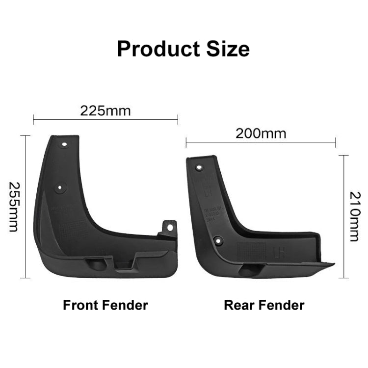 For KIA NIRO DE 2016-2019 4pcs/Set Car Auto Soft Plastic Splash Flaps Fender Guard