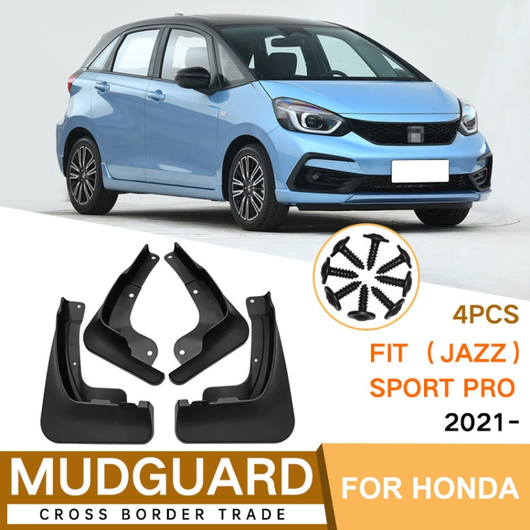 For Honda Fit Jazz Sport Pro 2021 4pcs/Set Car Auto Soft Plastic Splash Flaps Fender Guard