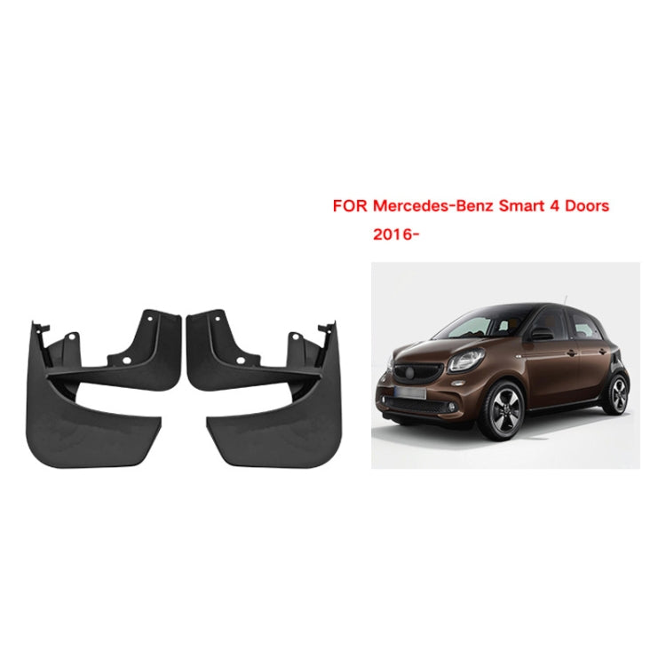 For Mercedes-Benz Smart 4-door 2016-2021 4pcs/Set Car Auto Soft Plastic Splash Flaps Fender Guard