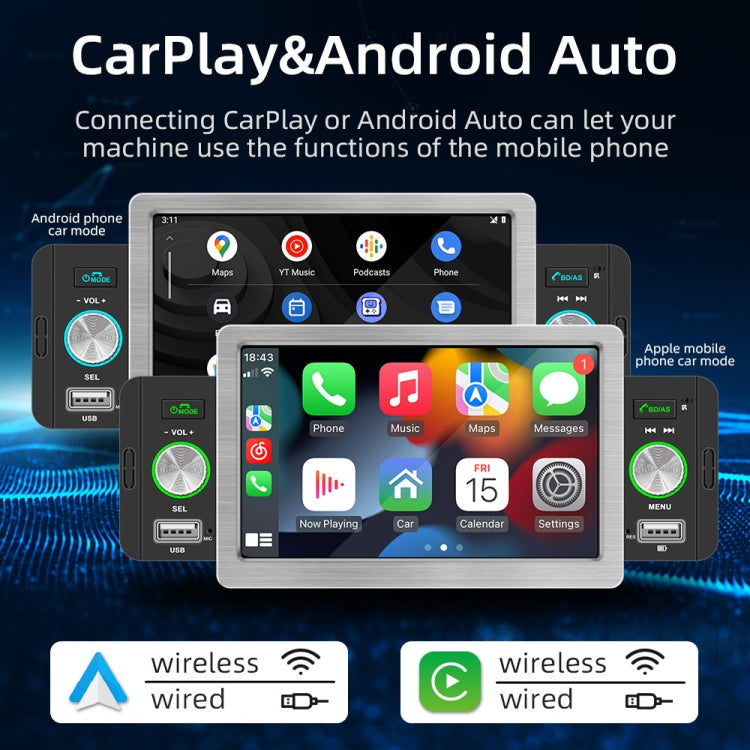 158W 5 inch Allwinner Melis F133 Car MP5 Player, Support CarPlay / BT / USB / FM