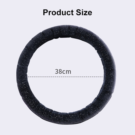 Round Style Car Universal Self Heating Plush Warm Anti-skid Steering Wheel Cover, Diameter: 38cm (Beige)