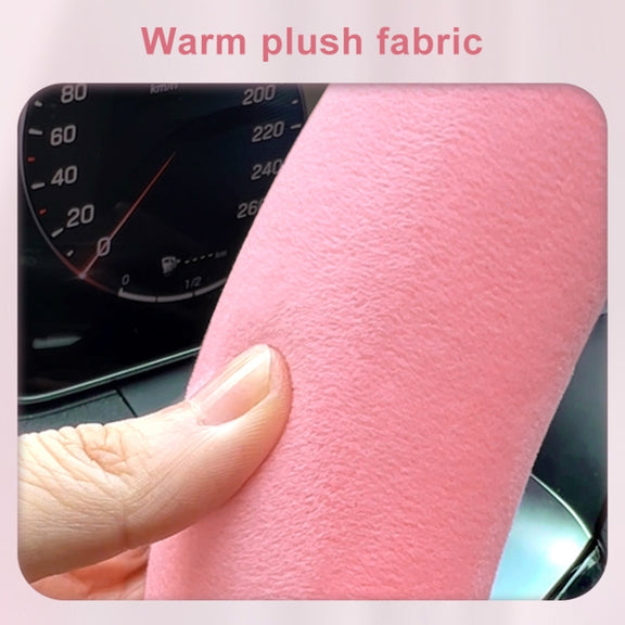 Round Style Car Universal Cartoon Pattern Plush Warm Anti-skid Steering Wheel Cover, Diameter: 38cm (Green)