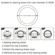 Round Style Car Universal Cartoon Pattern Plush Warm Anti-skid Steering Wheel Cover, Diameter: 38cm (Grey)