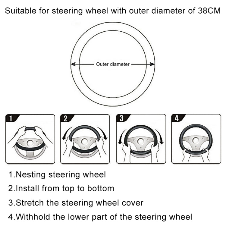 Round Style Car Universal Cartoon Pattern Plush Warm Anti-skid Steering Wheel Cover, Diameter: 38cm (Green)
