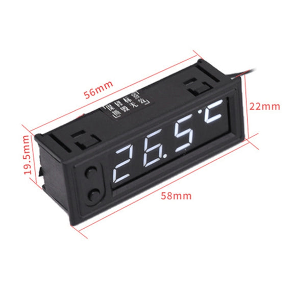 3 in 1 DC5-50V Car High-precision Electronic LED Luminous Clock + Thermometer + Voltmeter (Green)