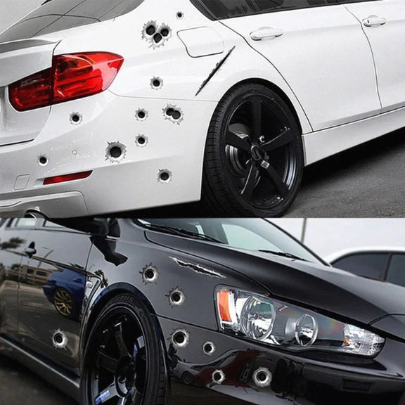 Car PVC Self-adhesive Bullet Hole Scratch Personalized Stickers