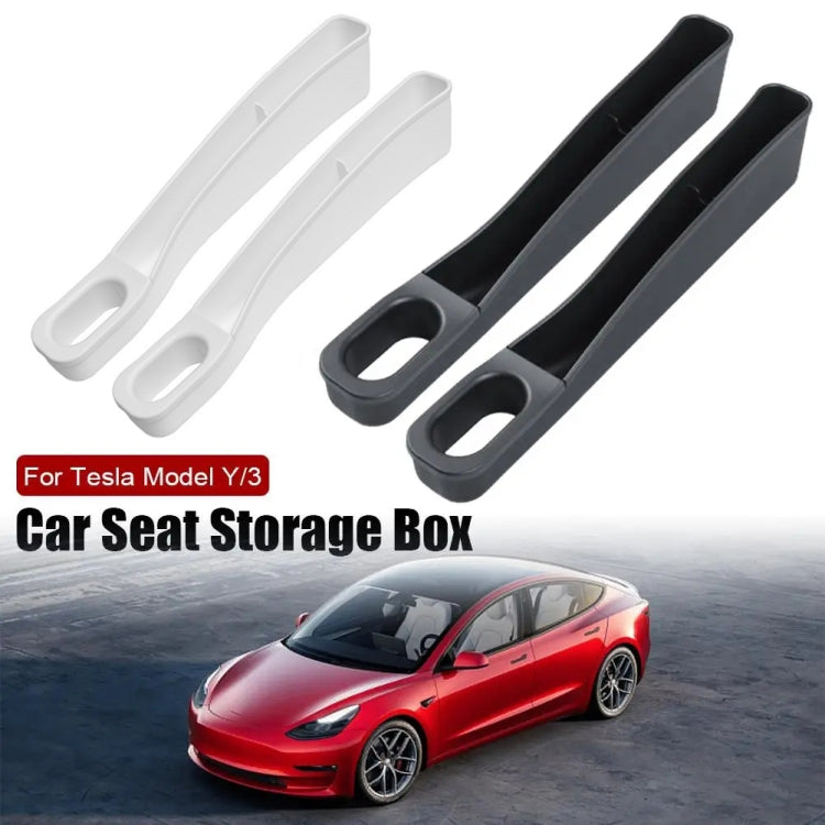 For Tesla Model 3 / Y 2pcs / Set Car Seat Gap Storage Box (Black)