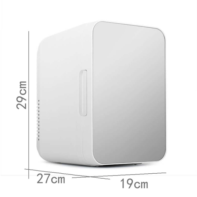 8L 37-48W Tempered Glass Panel Car / Home Mini Refrigerator, EU Plug (Silver)