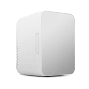 8L 37-48W Tempered Glass Panel Car / Home Mini Refrigerator, EU Plug (Silver)