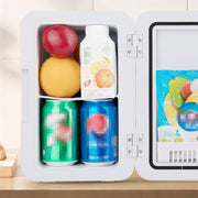 8L 37-48W Tempered Glass Panel Car / Home Mini Refrigerator, EU Plug (Gold)