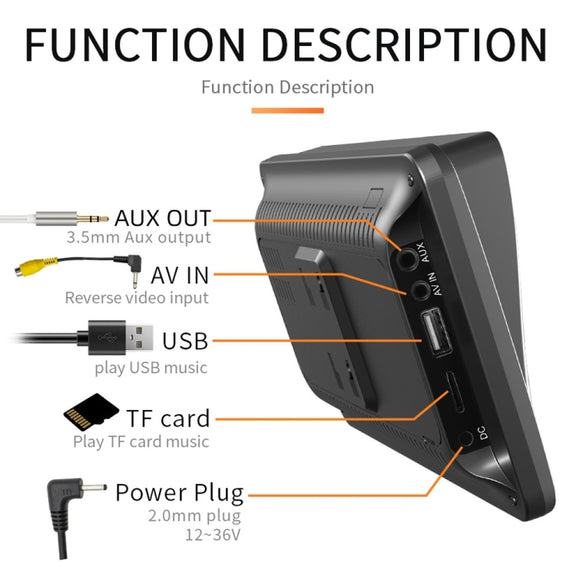 B5300 7 inch Wireless CarPlay Car Bluetooth MP5 Player, Support Mobile Phone Interconnection with Remote Control