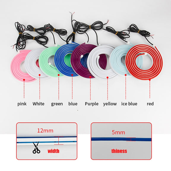 2m Car Daytime Running Super Bright Decorative LED Atmosphere Light (White Light)