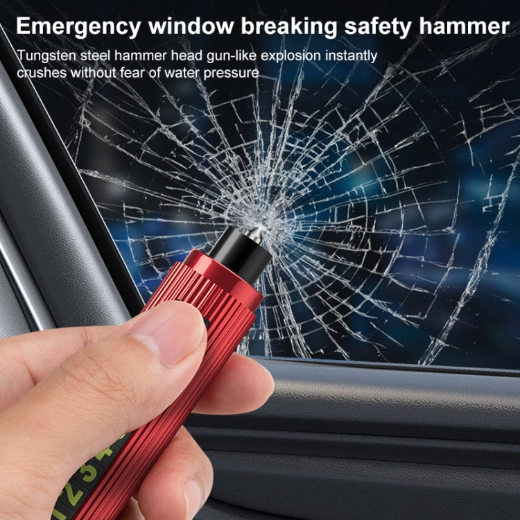 Car Multi-functional Emergency Safety Hammer Temporary Parking Dual Number Plate (Blue)