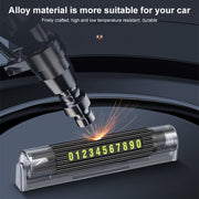 Car Multi-functional Emergency Safety Hammer Temporary Parking Dual Number Plate (Blue)