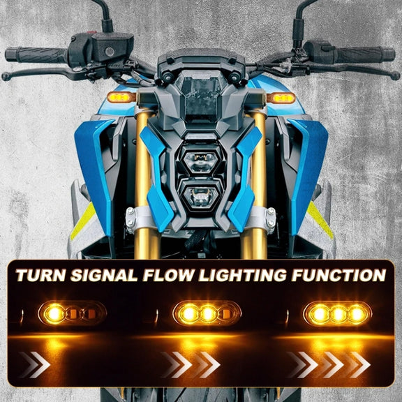 2pcs 12V 3LEDs Motorcycle Mini Water Turn Signal Light (Black)