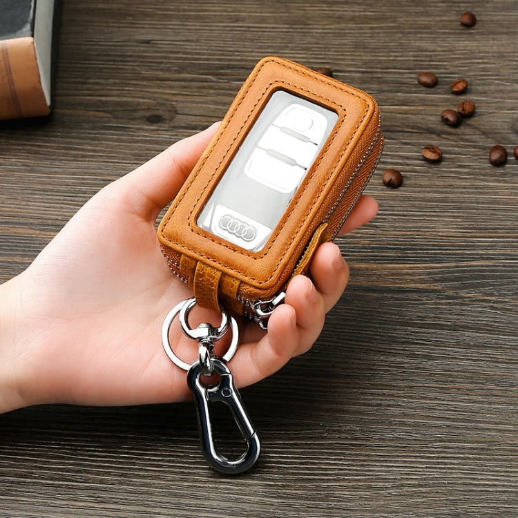 TP-9009 Double-deck Multi-function Car Key Bag(Brown)