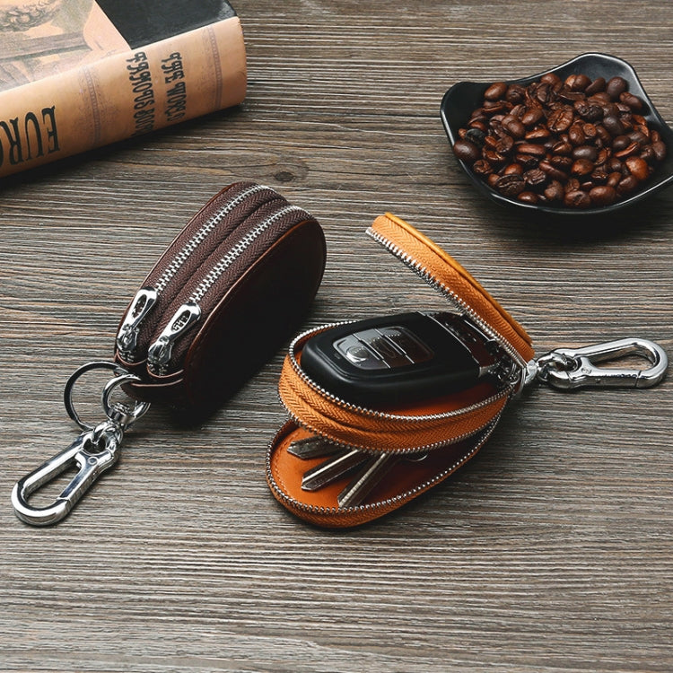 TP-9006 Double-deck Multi-function Car Key Bag(Brown)