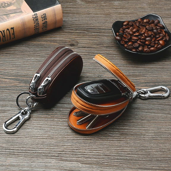 TP-9006 Double-deck Multi-function Car Key Bag(Brown)
