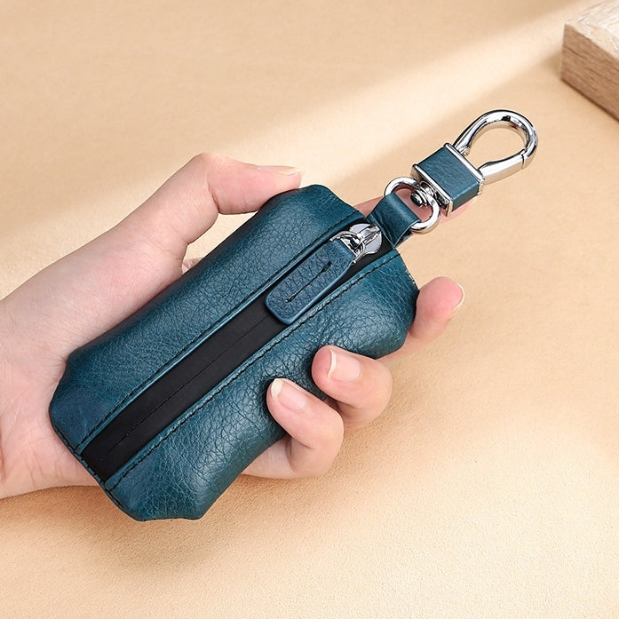 TP-9016 Litchi Texture Water-resistant Zipper Car Key Bag (Black)