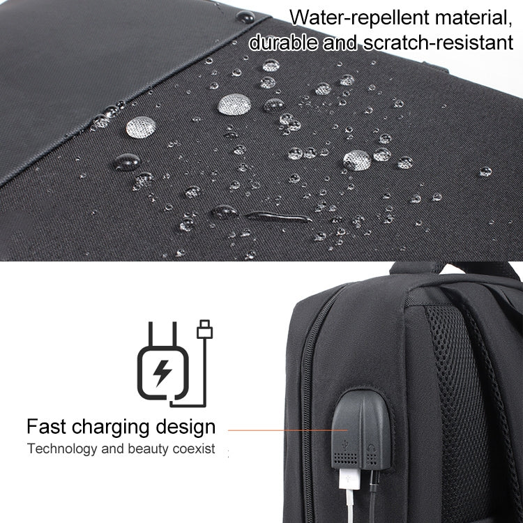 cxs-611 Multifunctional Oxford Laptop Bag Backpack(Dark Gray)
