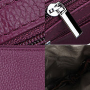 Cowhide Leather Zipper Solid Color Horizontal Card Holder Wallet RFID Blocking Coin Purse Card Bag Protect Case, Size: 11.4*7.4cm(Red)