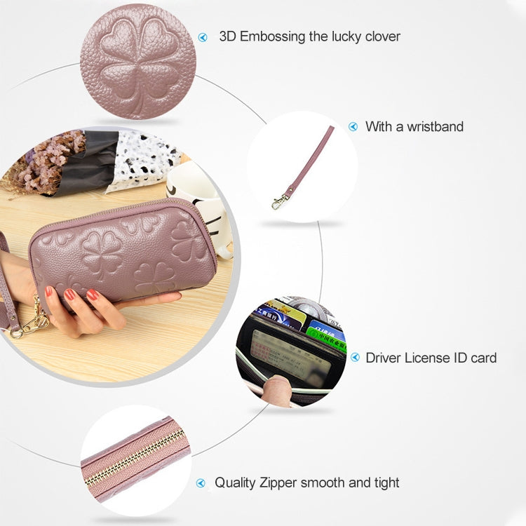 2026 Multifunctional Litchi Texture Women Large Capacity Hand Wallet Shell bag with Card Slots(Rose Red)