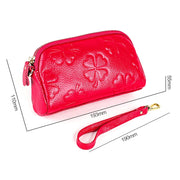 2026 Multifunctional Litchi Texture Women Large Capacity Hand Wallet Shell bag with Card Slots(Rose Red)