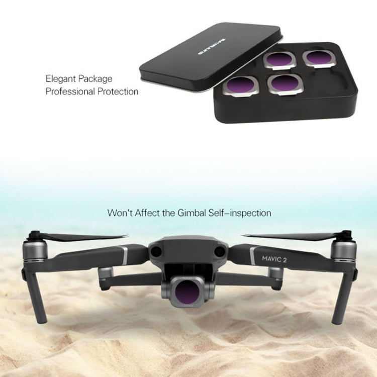 Sunnylife M2P-FI538 ND8-PL + ND16-PL + ND32-PL + ND64-PL ND-PL Lens Filter for DJI Mavic 2 Pro