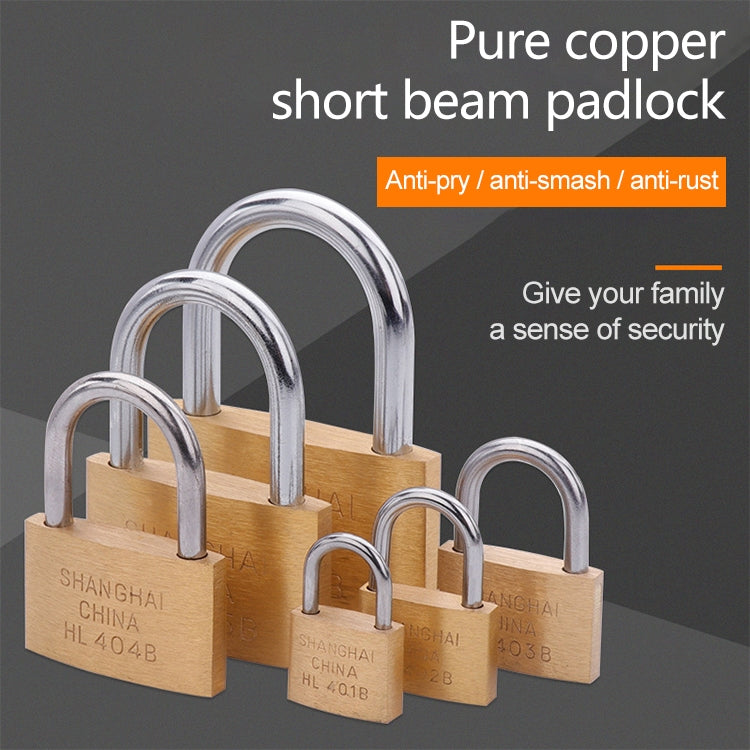 Copper Padlock Small Lock, Style: Short Lock Beam, 30mm Not Open